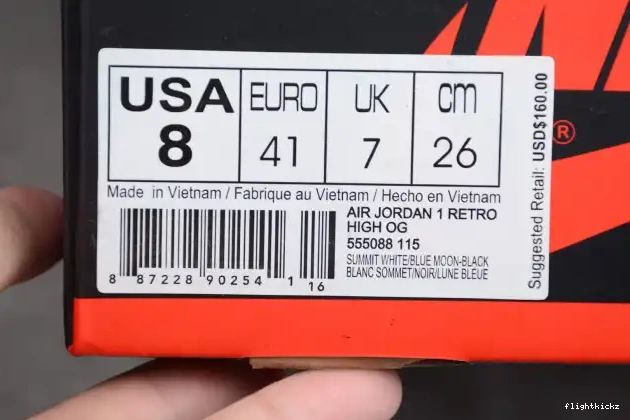 Retro OG 1 Jordan Blue Air Moon 555088-115 High 0529